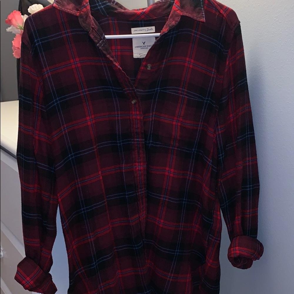 Boyfriend Fit Plaid Button-Down